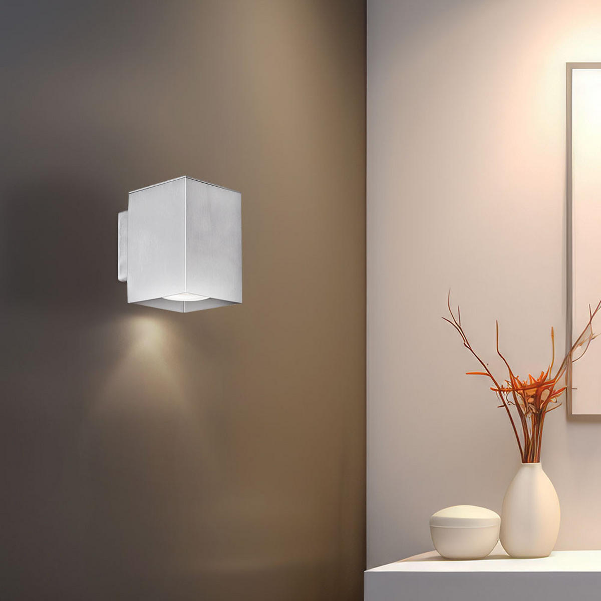 LED WANDLEUCHTE Aluminium Silber - Silberfarben, Metall (7.5/10.6/10cm)