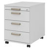 ROLLCONTAINER - 3 Materialschubladen 58/42,8/59 cm in Grau Streifengriff (Kunststoff) - Grau, Holzwerkstoff (42.8/59/58cm) - bümö