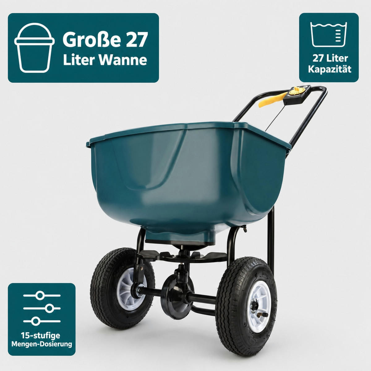 STREUWAGEN mit Mengen-Dosier-Regler - Petrol, Kunststoff (43/65/48cm) - Westfalia