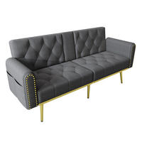 SCHLAFSOFA 175/80/73.5 cm Grau mit drei verstellbaren Neigungswinkeln und Getränkehalter - Grau, Textil (175/73.5/80cm) - Oxeza