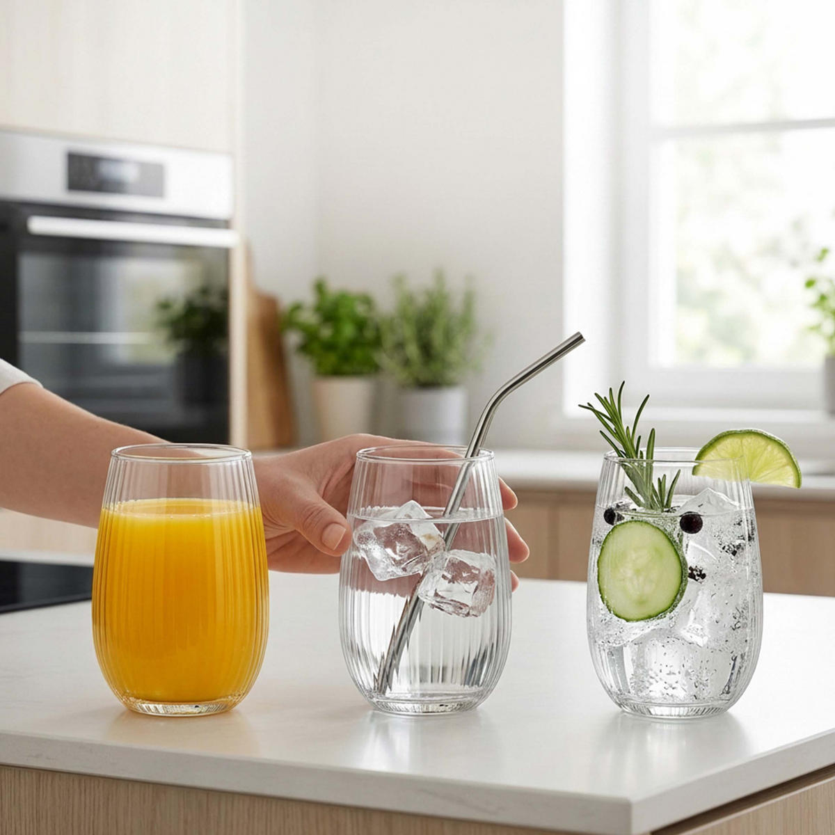 TRINKGLAS Transparent 6er-Set Glas 400 ml - Transparent, Glas (0.4L) - Relaxdays
