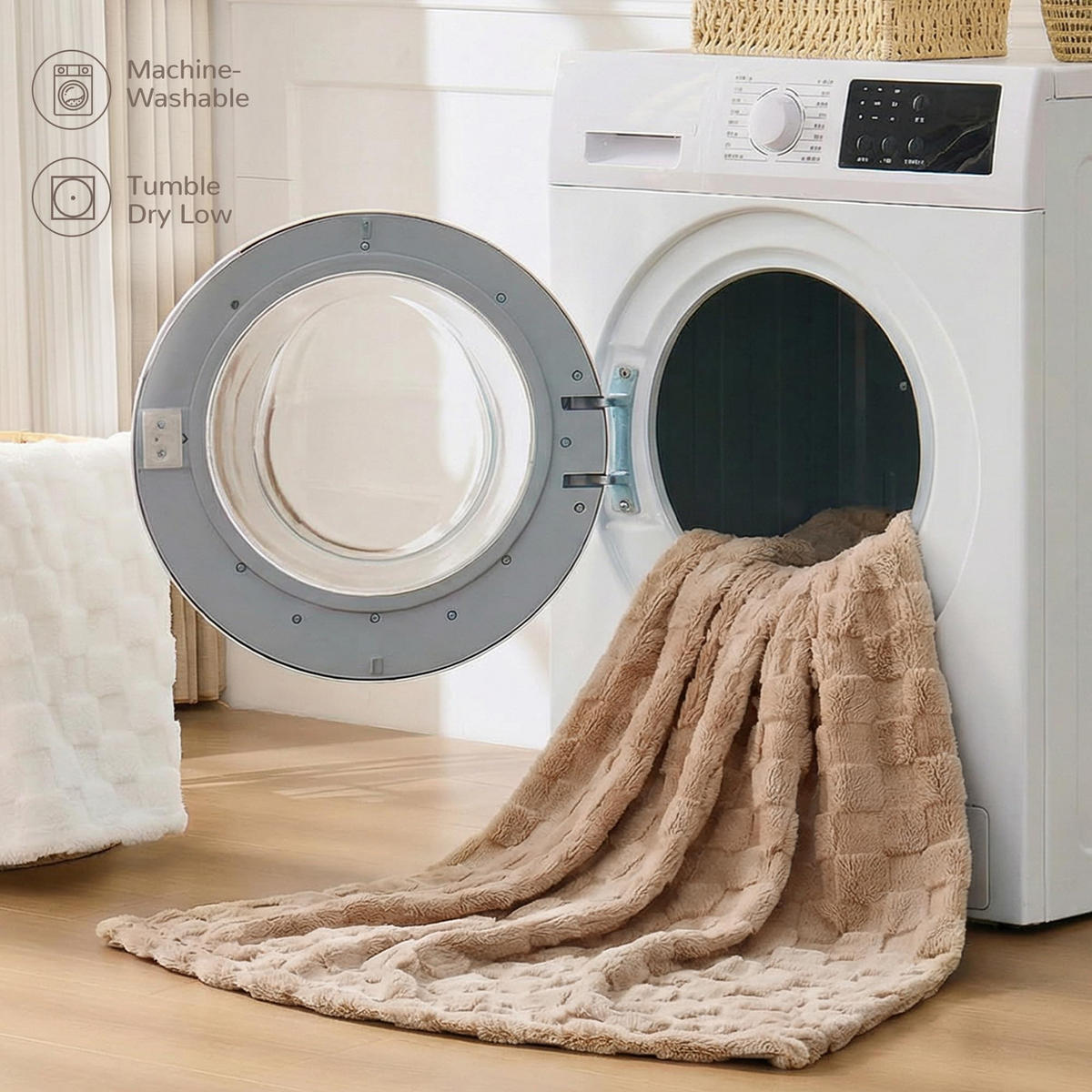 WOHNDECKE Uni Doubleface 150/200 cm - Braun, Textil (150/200cm) - Kaket