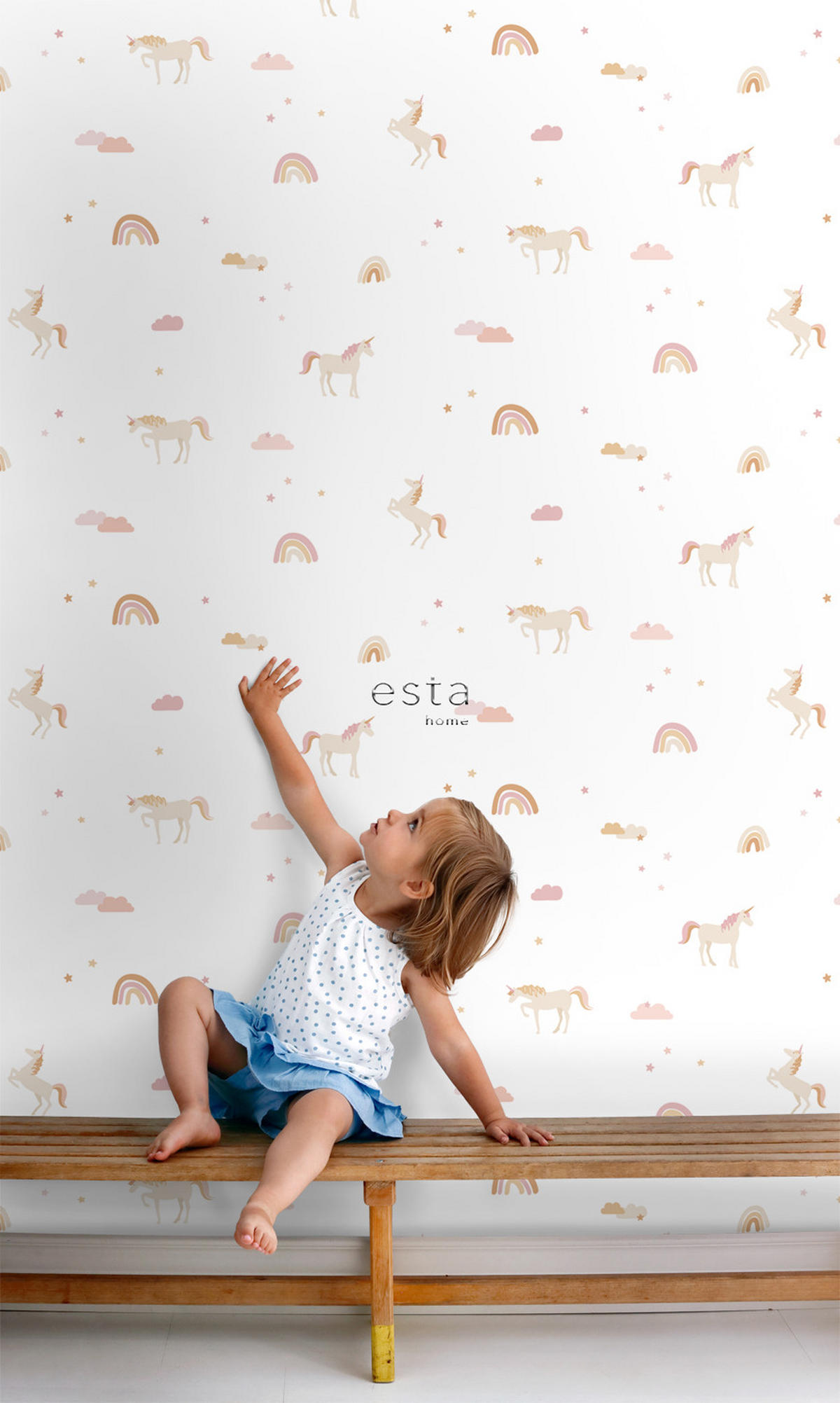 TAPETE Einhörner 50 x 900 cm - Weiß, Papier (50/0.1cm) - ESTAhome