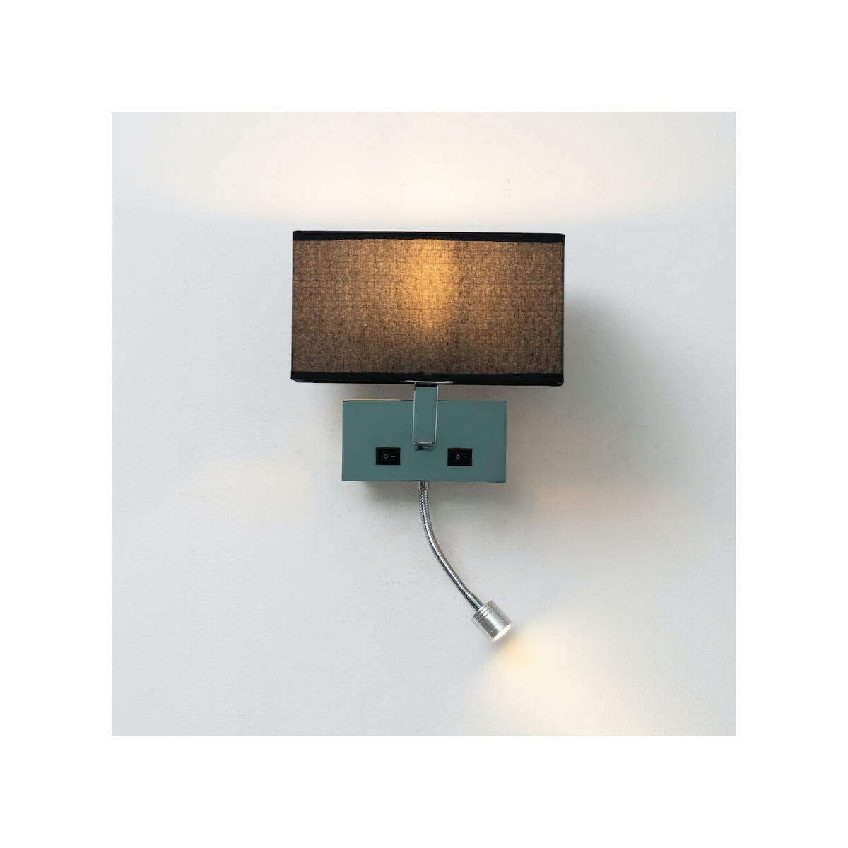 WANDLEUCHTE Adonis, Schwarz, 22cm - Schwarz, Metall (16/20/22cm) - KOSILUM