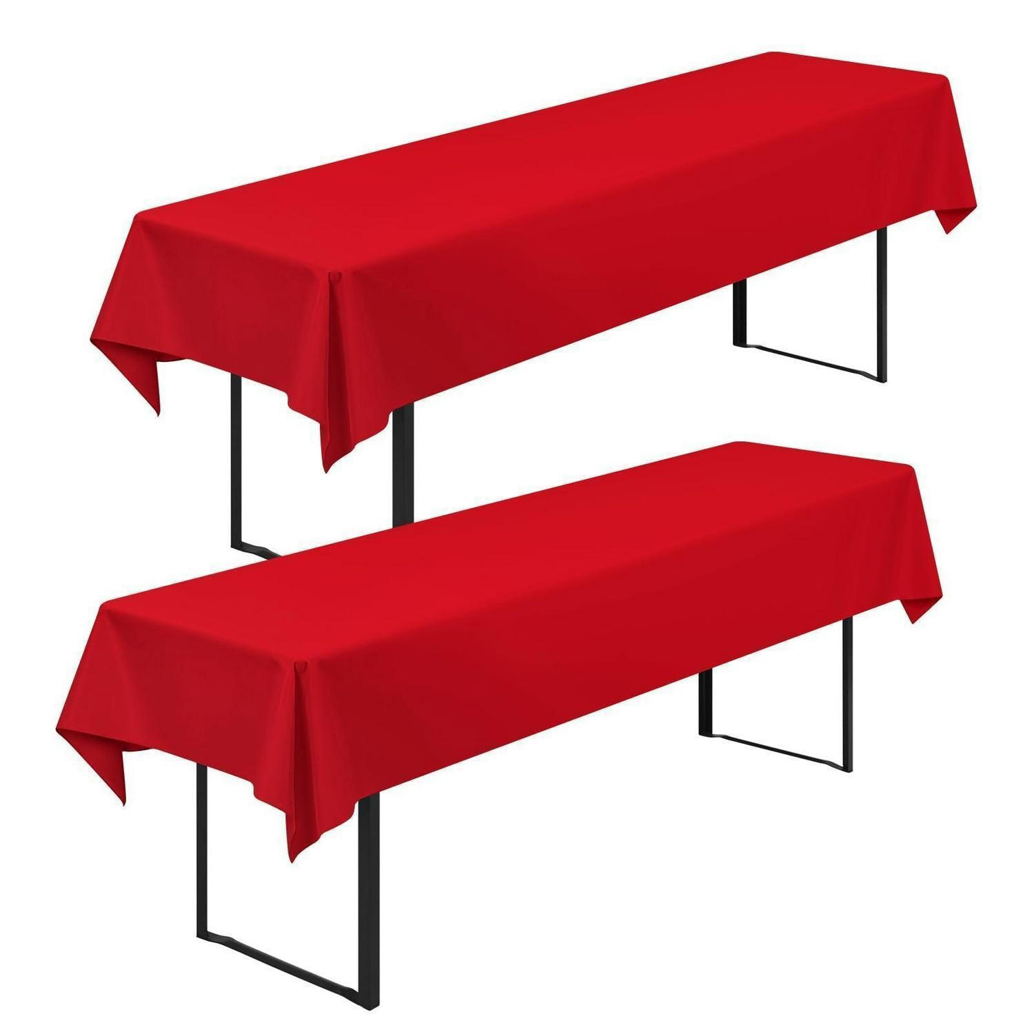 BIERTISCHHUSSEN 2-teiliges Set Rot 250 x 100 cm - Rot, Textil (250/100/1.5cm)