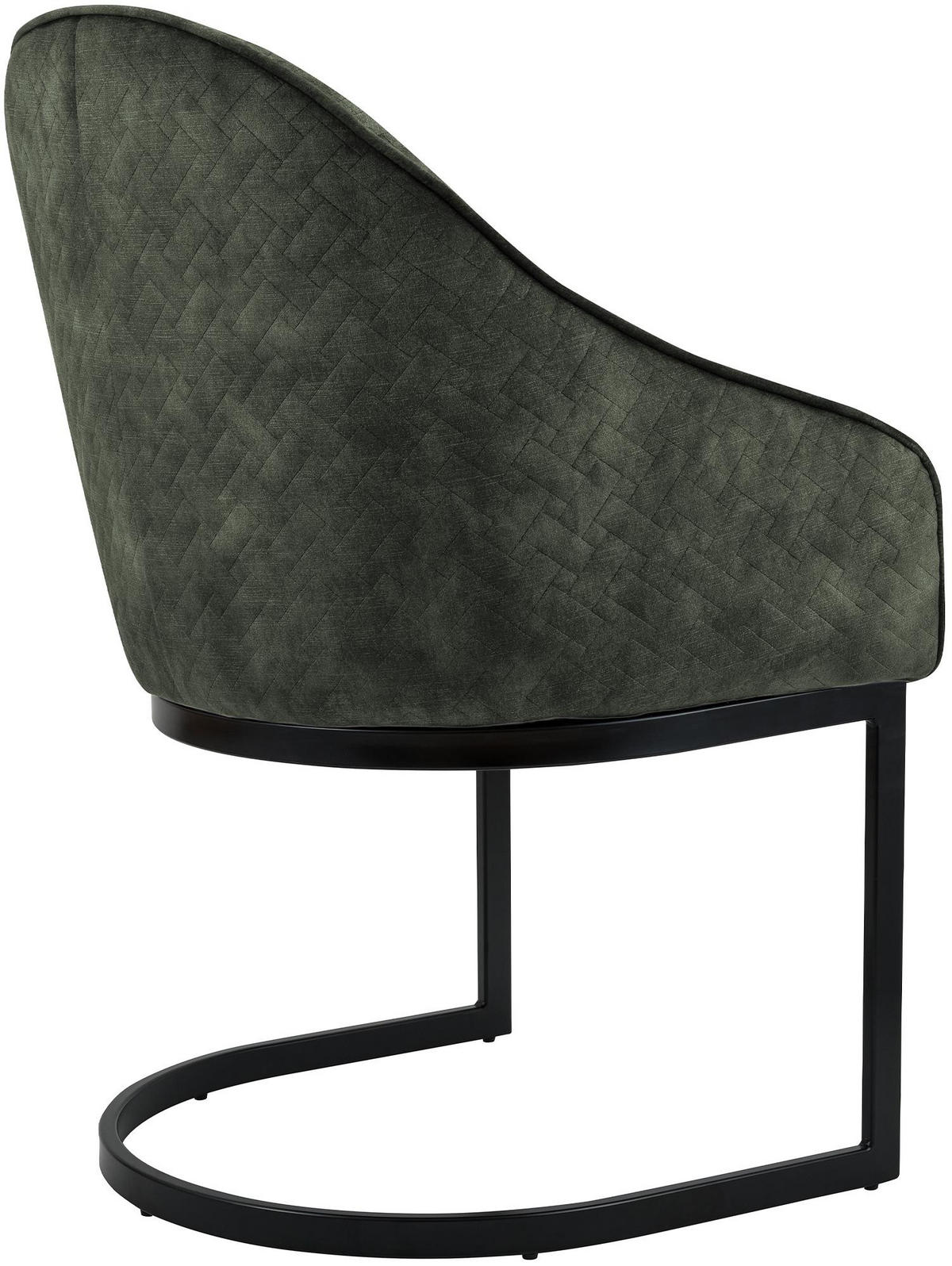 ESSZIMMERSTUHL Samt Dunkelgrün - Dunkelgrün/Schwarz, Textil/Metall (60/87/59cm) - CLP