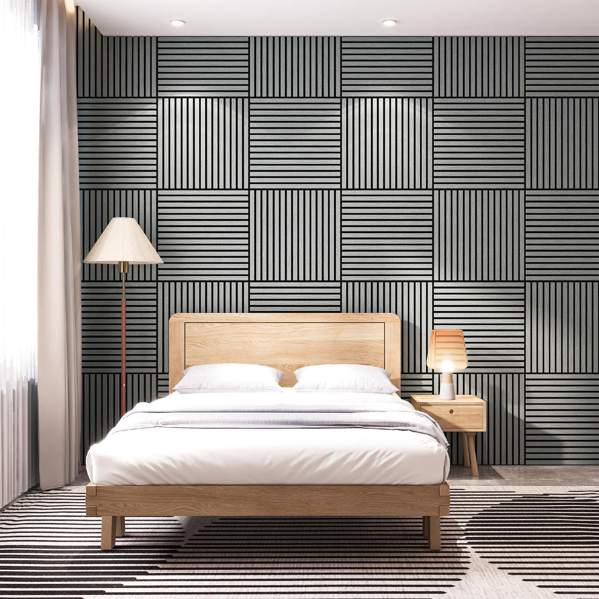 AKUSTICKÝ SET STĚNOVÝCH PANELŮ Vang 16 KS II - dub bianco, kompozitní dřevo/plast (60/60/2.1cm) - NEU.HOLZ