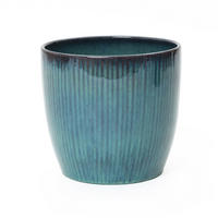 BLAUER Keramik-Blumentopf, Durchmesser 30 cm, Höhe 28 cm - Blau, Keramik (29cm) - Hometopia