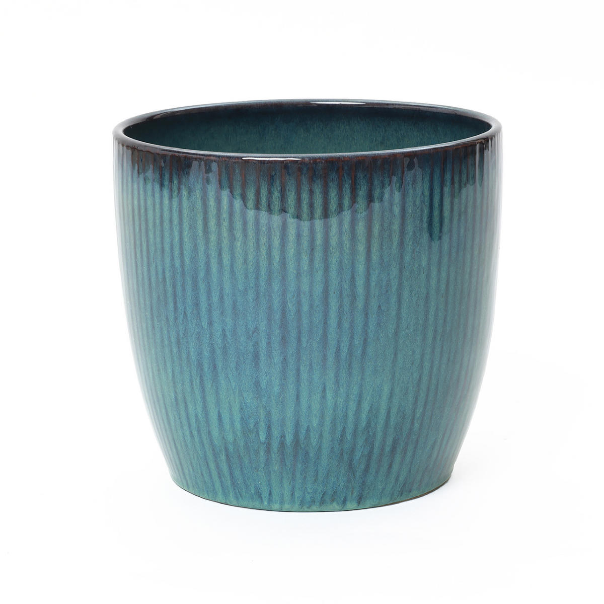 BLAUER Keramik-Blumentopf, Durchmesser 30 cm, Höhe 28 cm - Blau, Keramik (29cm) - Hometopia