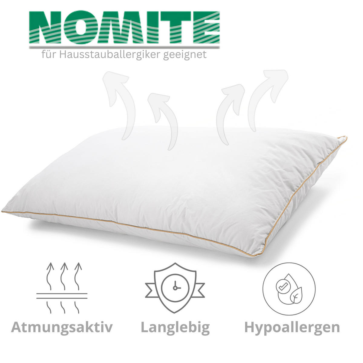 DAUNENKISSEN LUXURY BEDDING, Baumwolle - Weiß, Textil (50/70cm) - WOODEK