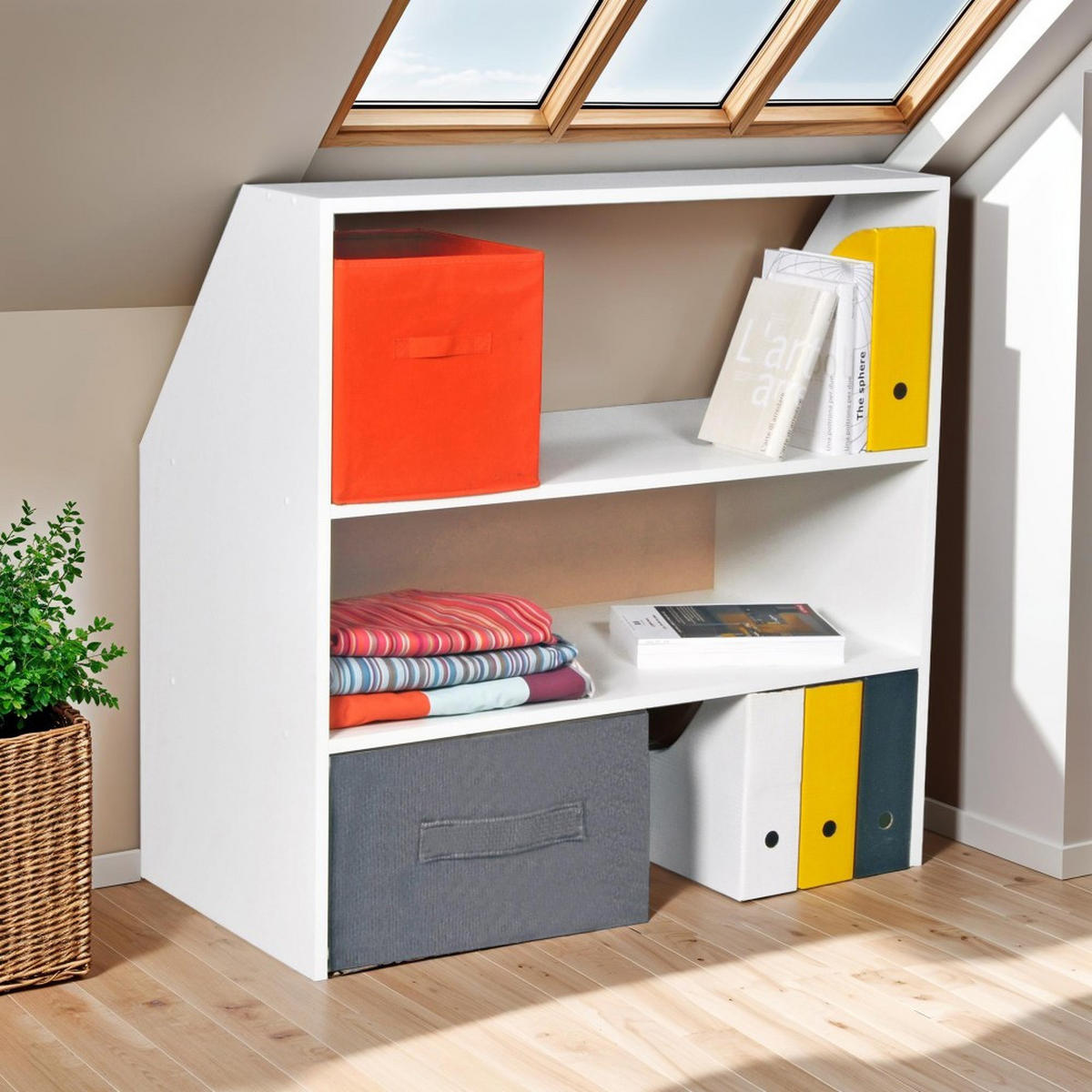 DACHSCHRÄGENSCHRANK ALIX/ 100x100x51.8 cm - Weiß - Weiß, Holzwerkstoff (51.8/100/100cm) - Weber Industries