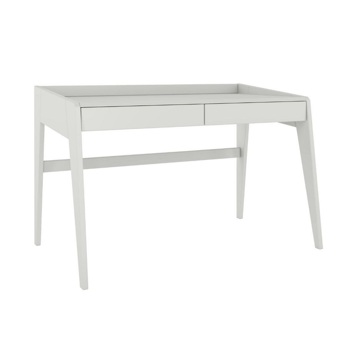 SCHREIBTISCH Lisa, 125/70/81 cm in Pastellgrau, Buchenholz - Hellgrau, Holz/Buchenholz (70/125/81cm) - Visby