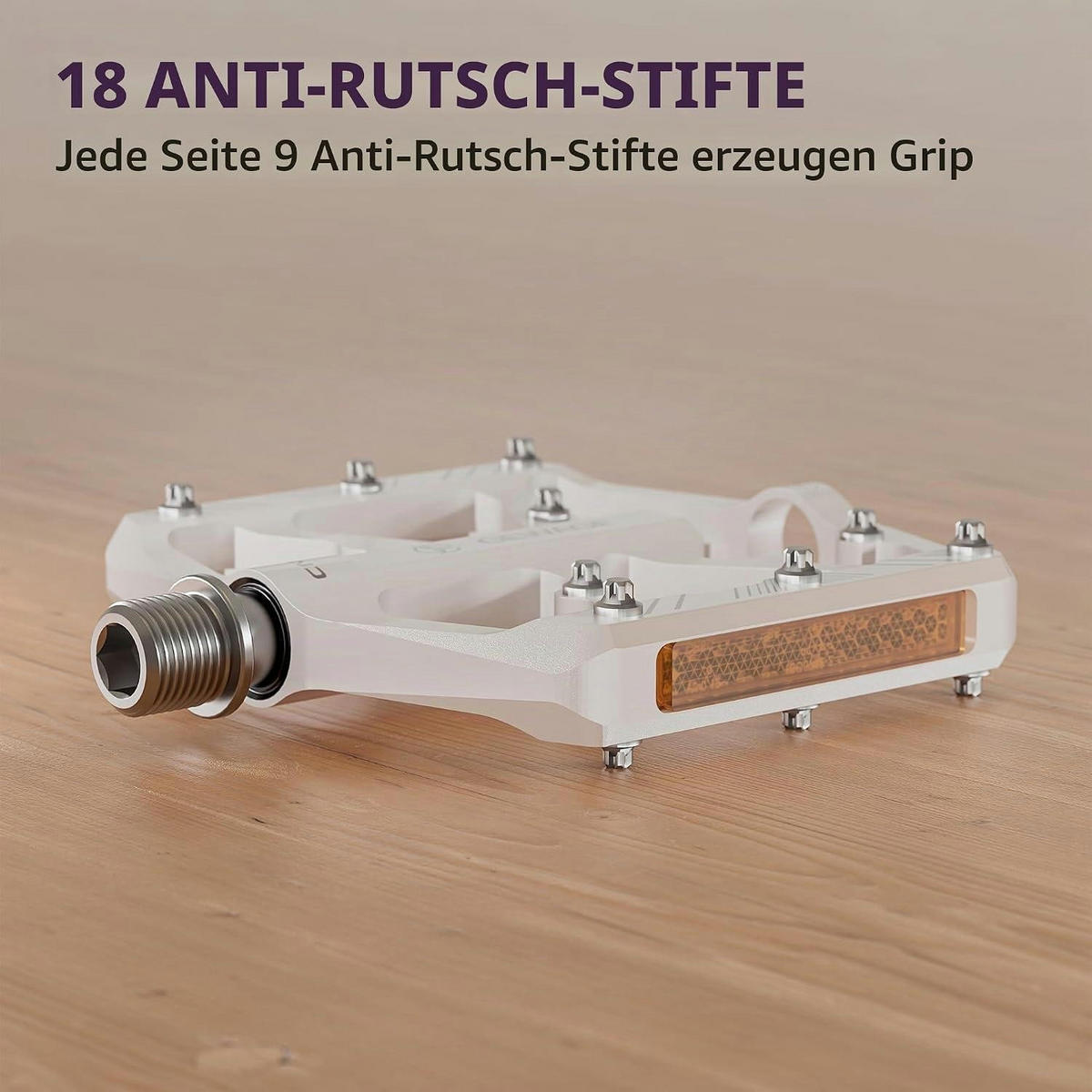 FAHRRADPEDALE mit Reflektoren Aluminium Weiß - Weiß, Metall (10.1/1.5/11.8cm)