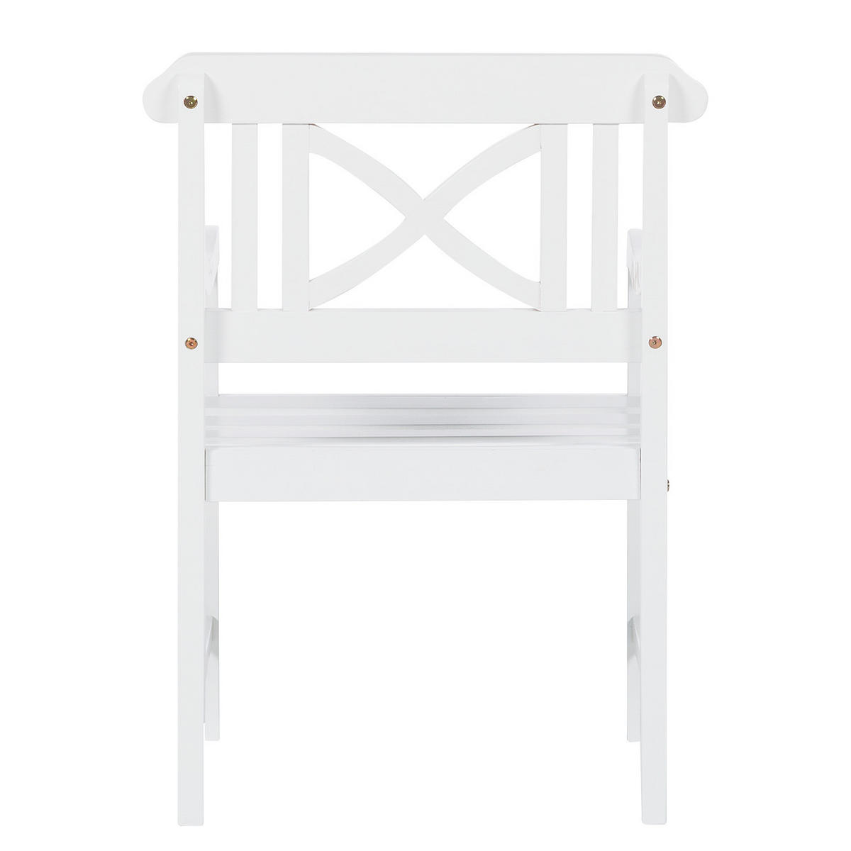 GARTENSTUHL - Akazie massiv - Weiß, Holz (65/88/60cm) - home24