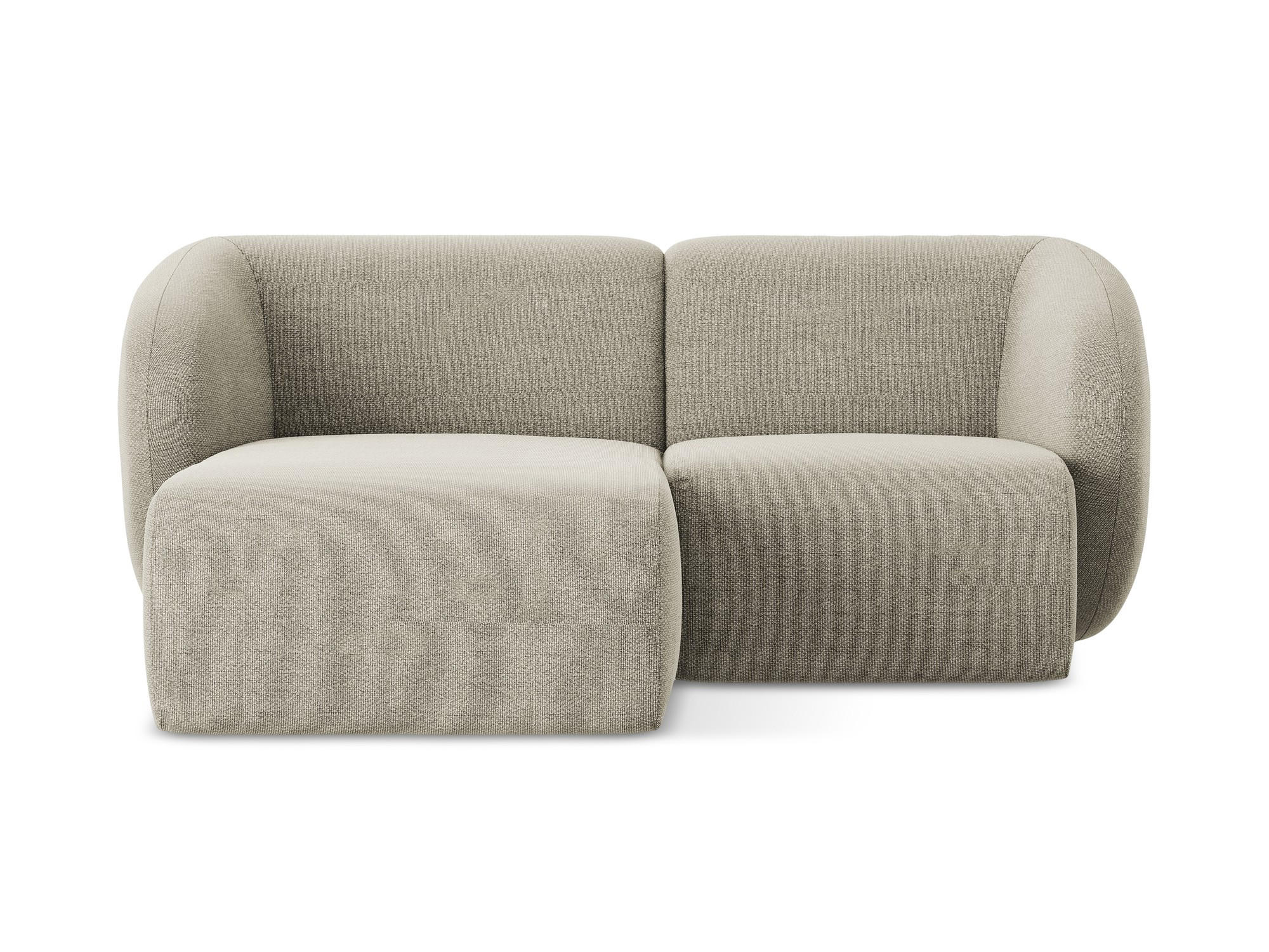 ECKSOFA Links Bouclé Stoff Grau - Taupe/Schwarz, Holzwerkstoff/Kunststoff (178/166cm) - Makamii