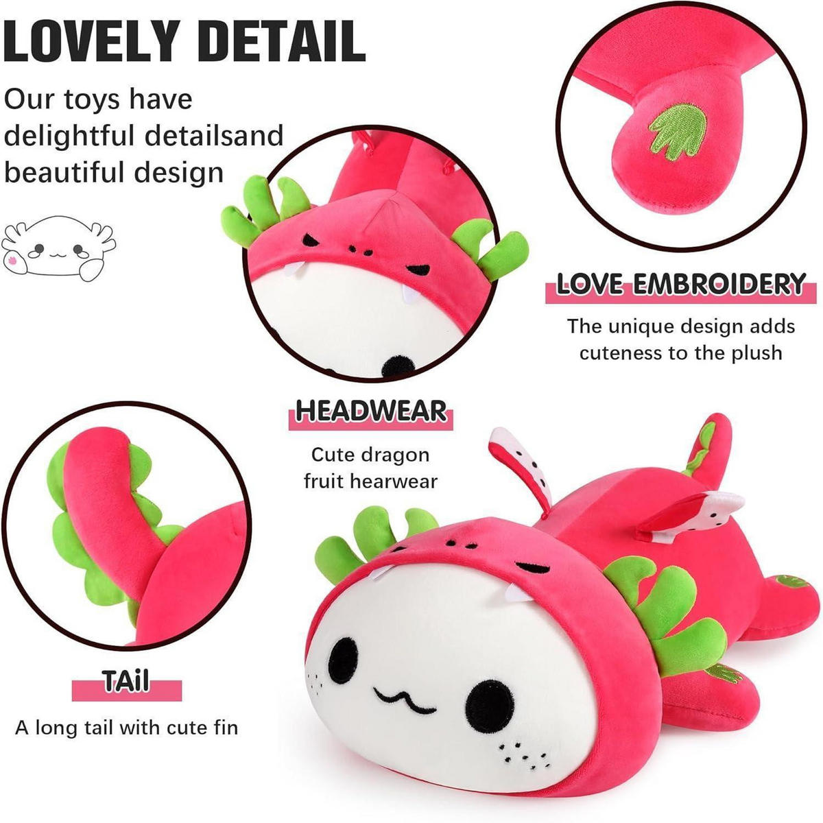 PLÜSCHTIER Axolotl Drachenfrucht 33 cm - Rot, Textil (20/33cm)