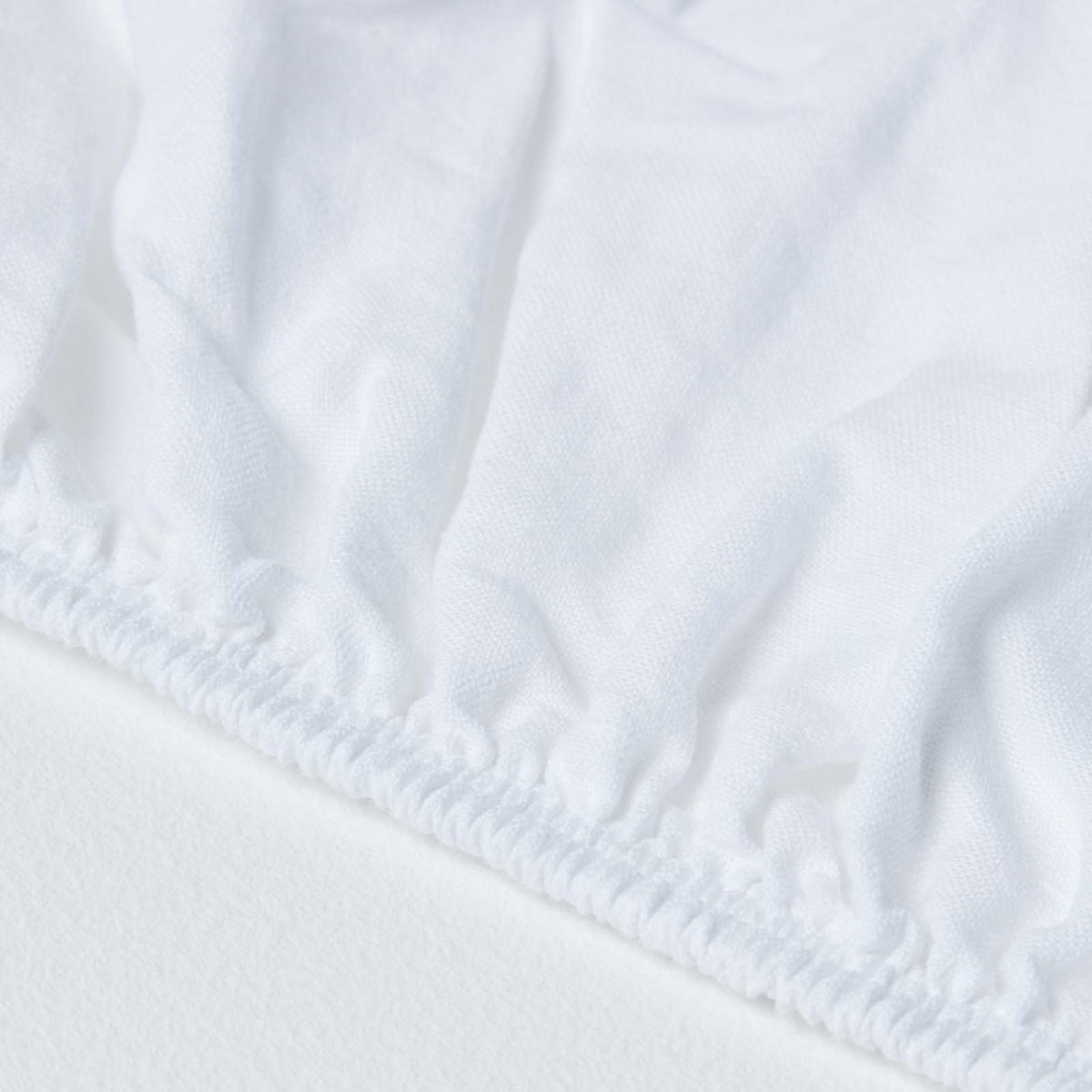 LEINEN-SPANNBETTLAKEN extra hoch, 60% Leinen & 40% Baumwolle - Weiß, Textil (90/190cm) - Homescapes