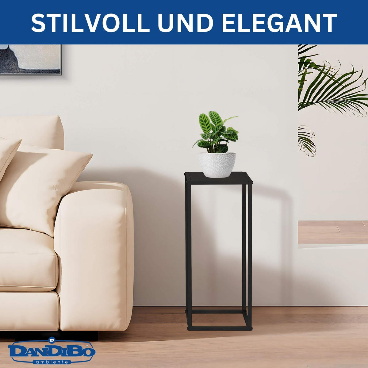 BLUMENHOCKER 2er Set Metall Schwarz 60–70 cm - Schwarz, Metall (30/70/30cm) - DanDiBo