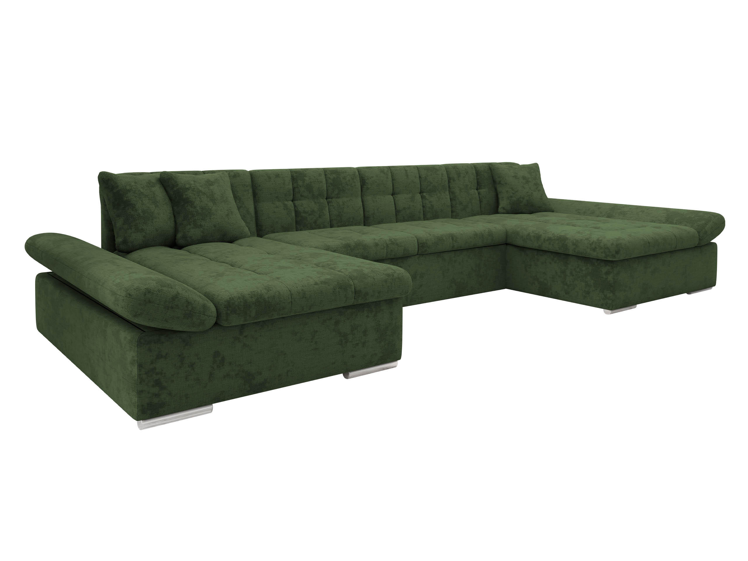 WOHNLANDSCHAFTEN Alia - Waldgrün, Holz/Textil (360/75/160cm) - MIRJAN24