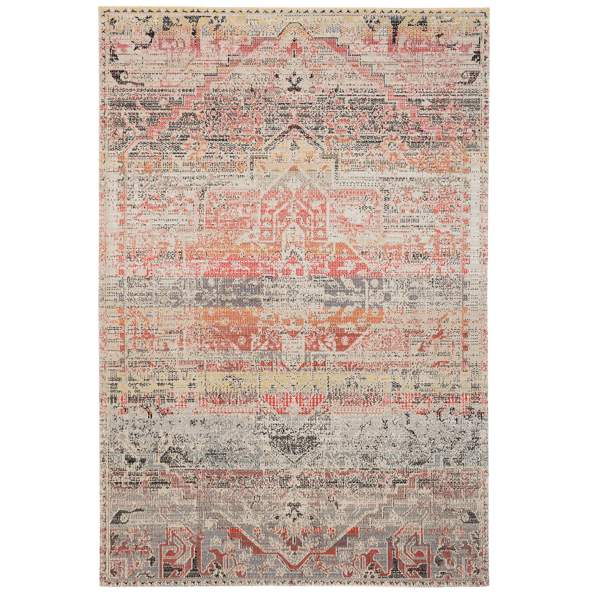 KURZFLOR DESIGNER TEPPICH MODERN VINTAGE ORIENT MUSTER - Orange, Textil (140/200cm) - Pergamon