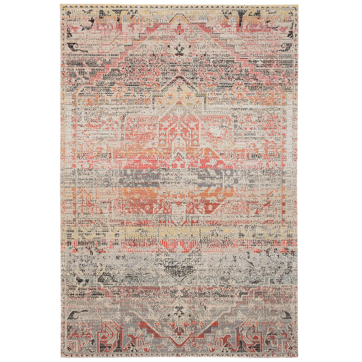 KURZFLOR DESIGNER TEPPICH MODERN VINTAGE ORIENT MUSTER - Orange, Textil (140/200cm) - Pergamon