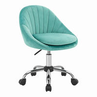 BÜROSTUHL höhenverstellbar drehbar Samt Turquoise - Türkis, Metall (52/82/47.5cm) - Meubliv