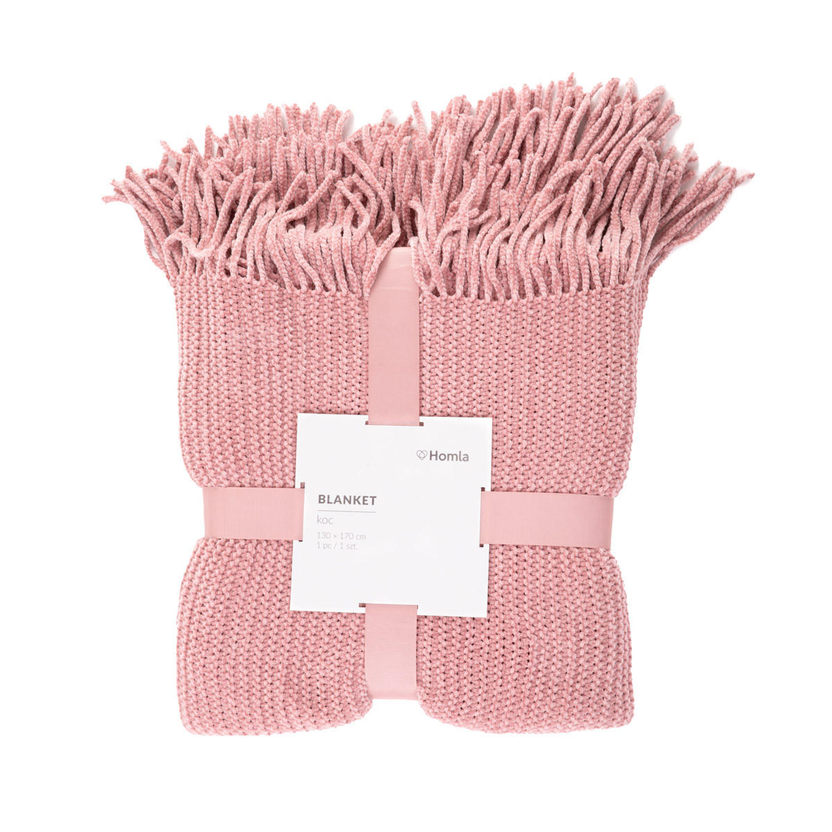 DECKE Chenille rosa 130/170 cm - Rosa, Textil (130/170cm) - Homla