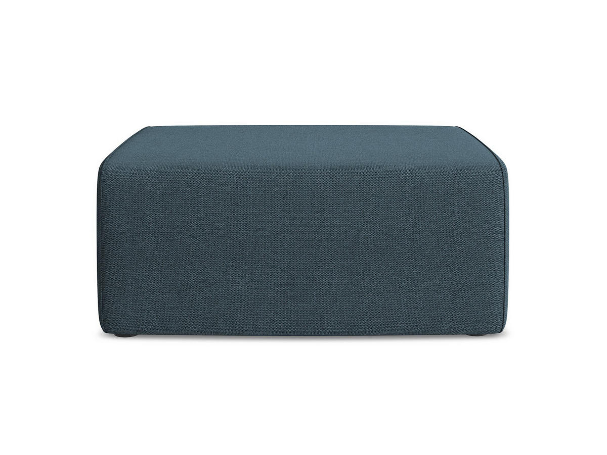 POUF Strukturstoff Stoff Blau - Blau/Pink, Kunststoff/Textil (90/80/60cm) - Makamii