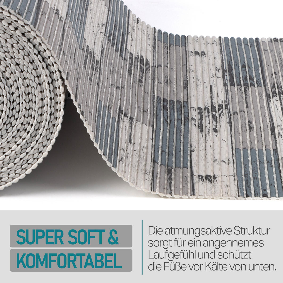 SCHUTZUNTERLAGE Weichschaum auf Rolle 0,65x15 m Klinker Grau - Blaugrau, Kunststoff (65/1500cm) - Bestlivings