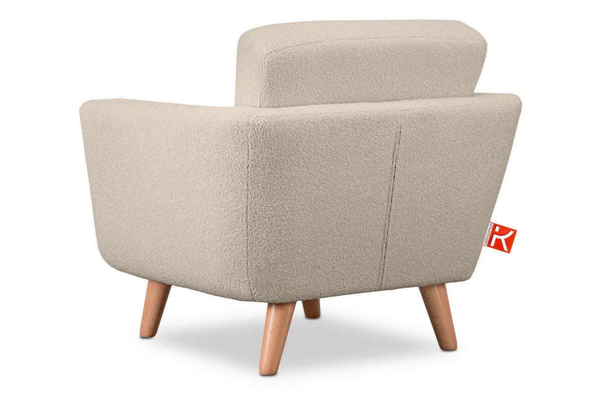 SESSEL TAGIO Massivholz-Beine, cremig - Creme/Braun, Buchenholz/Textil (86/80/88cm) - KONSIMO®