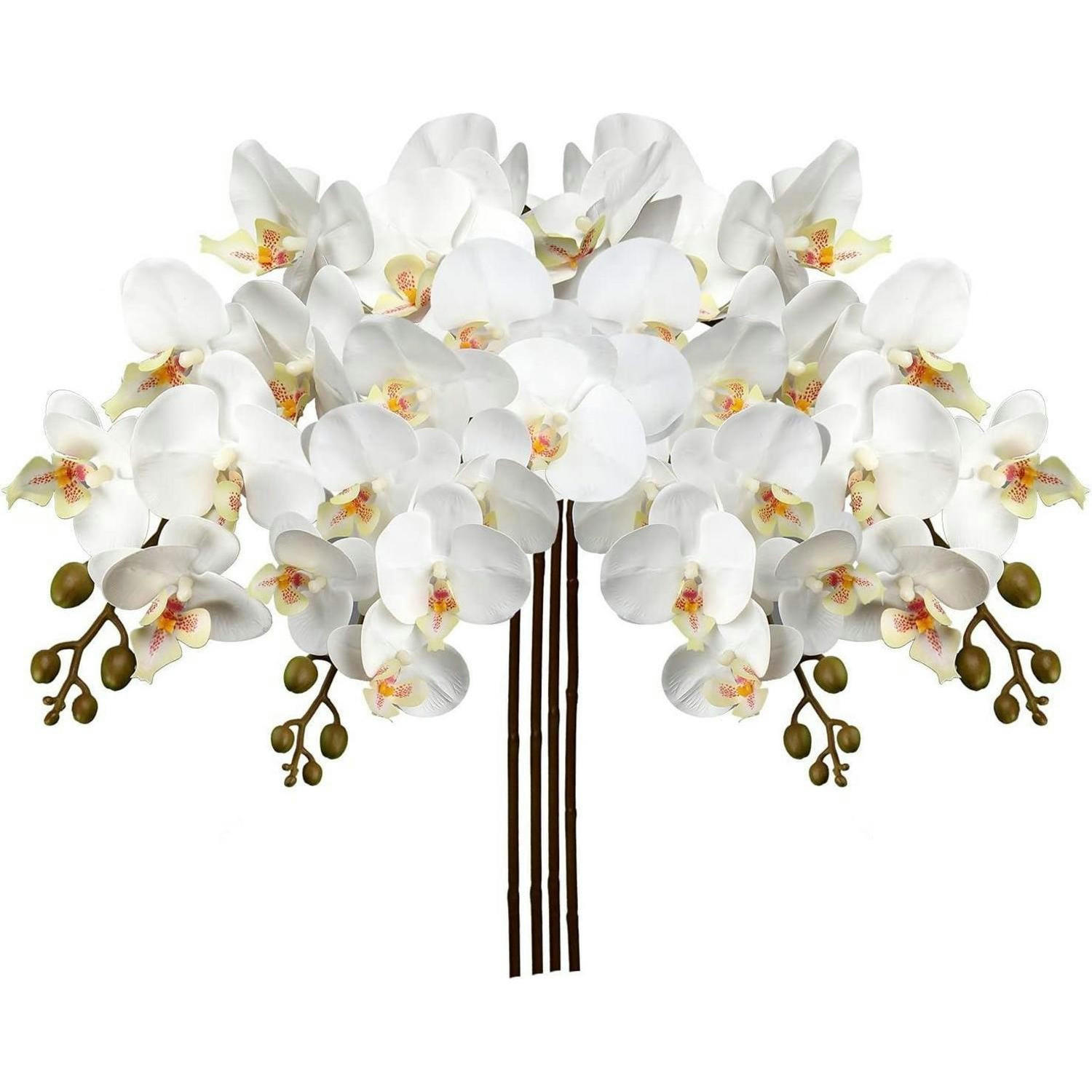 KÜNSTLICHE Orchidee 87.8 cm Weiß 4 PCS - Weiß, Kunststoff (73cm)