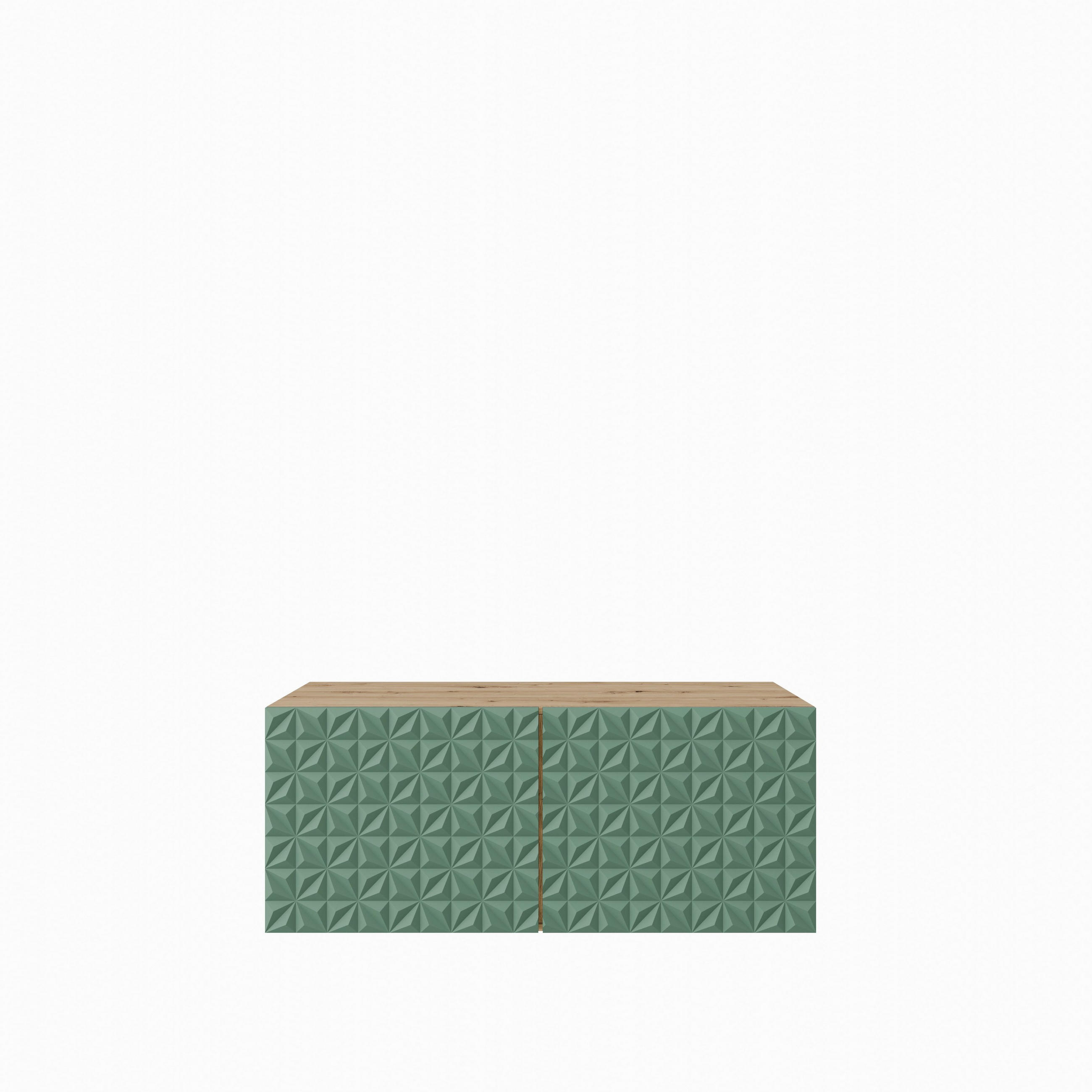 LOWBOARD ROVA 100/41/40 cm, Hängender TV-Schrank Eiche Artisan / Grün - Eiche Artisan/Grün, Holzwerkstoff (100/41/40cm) - MASSENO
