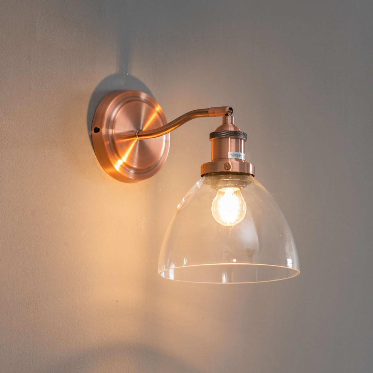 WANDLEUCHTE Flavia, Kupfer, 25cm - Kupferfarben, Glas (29/25/25cm) - KOSILUM