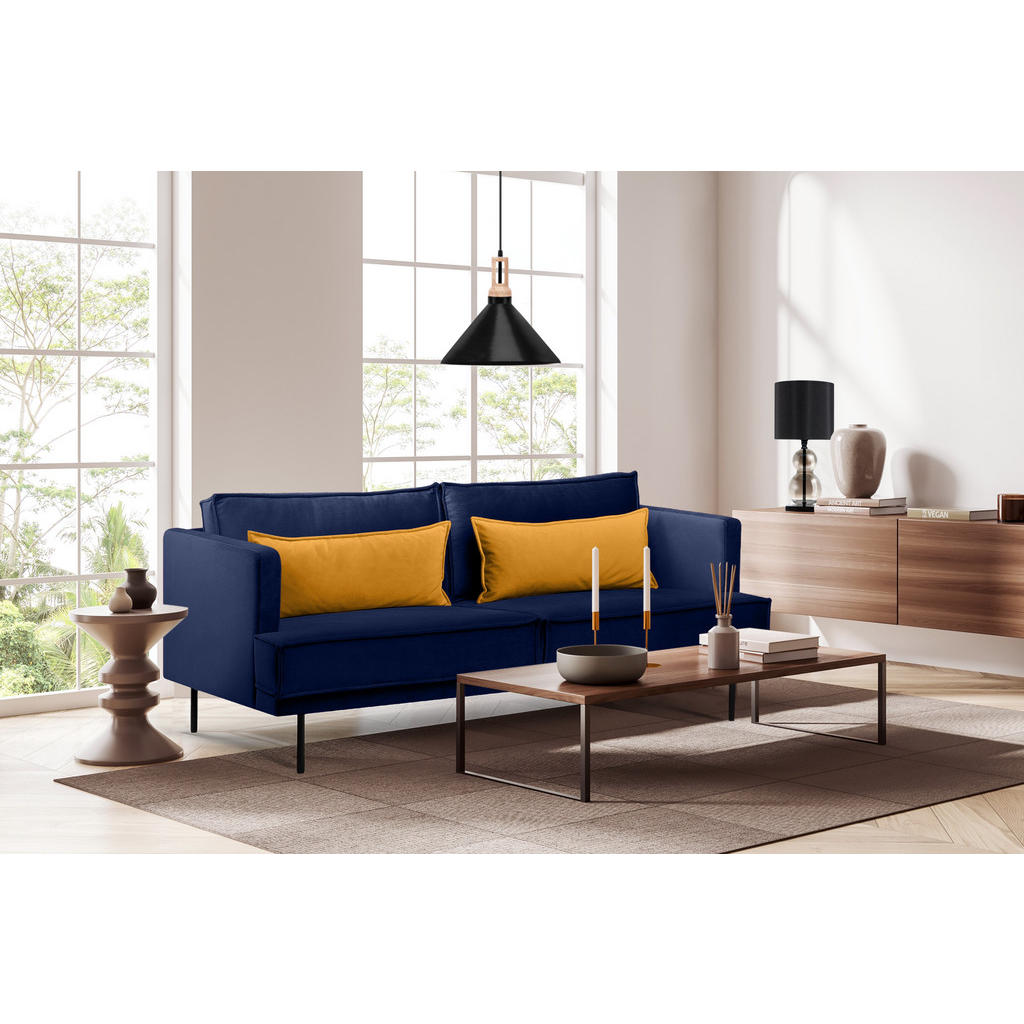 Thumbnail - Konsimo® 3-Sitzer-Sofa, Blau, Textil, 193x84x92 cm, Hergestellt in Europa, Wohnzimmer, Sofas & Couches, Sofas, 3-Sitzer ...