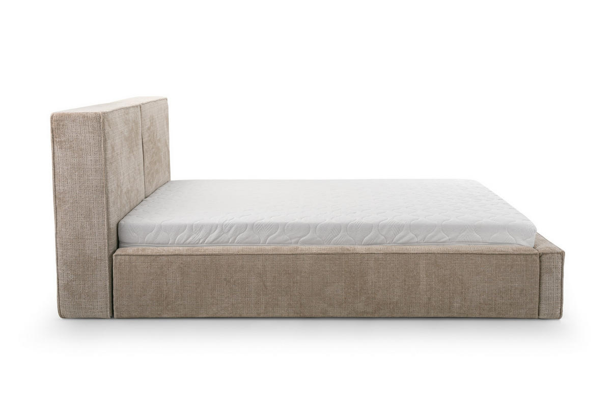 POLSTERBETT GENEVE 160/200 cm in Beige - Beige, Holzwerkstoff (160/200cm) - Deine Möbel 24