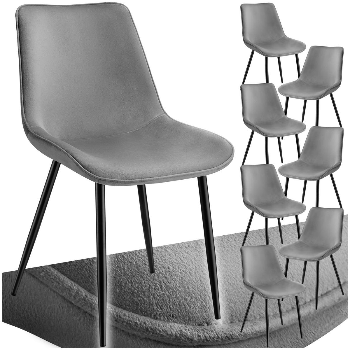 STUHL 8er Set Monroe 48 x 59 x 82 5 cm grau - Grau, Kunststoff (48/82.5/59cm) - tectake