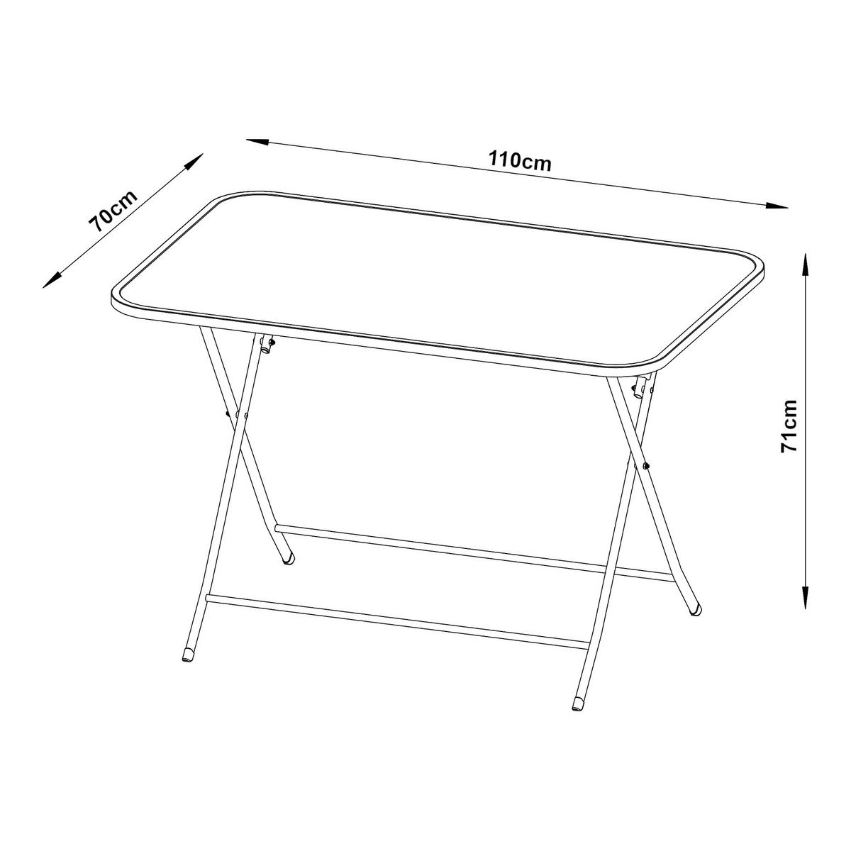 GARTENKLAPPTISCH Sande - Weiß, Metall (110/70/71cm) - [en.casa]
