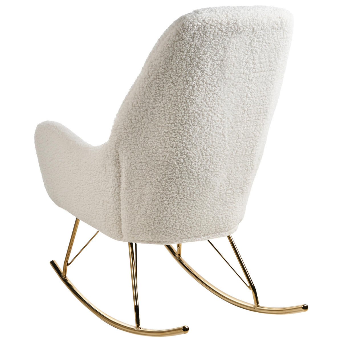 SCHAUKELSESSEL Cremeweiß Gulsele - Goldfarben/Weiß, Textil (70/105/95cm) - Beliani