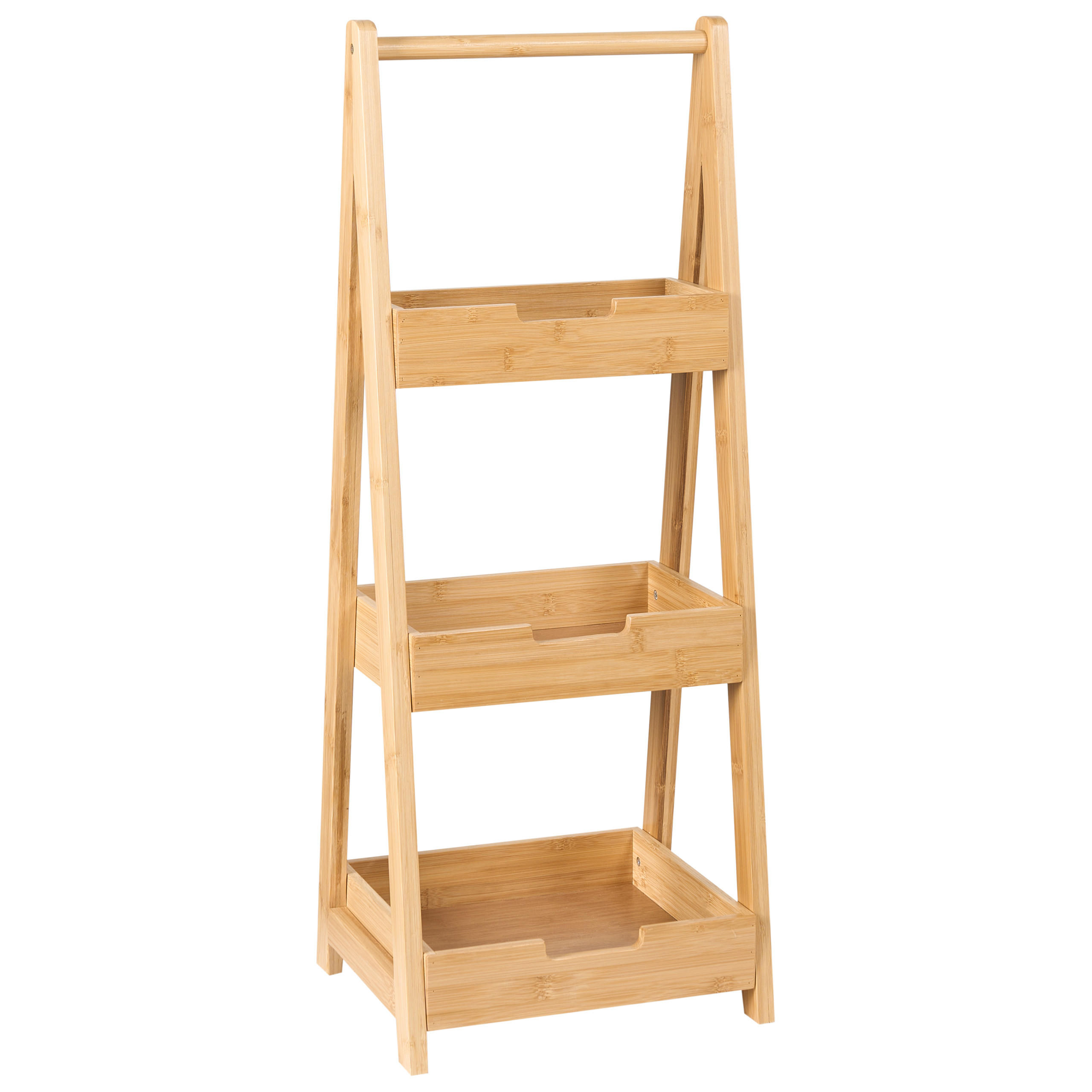 REGAL Bambus Hellbraun Alerce - Braun, Holz (30/78/25cm) - Beliani