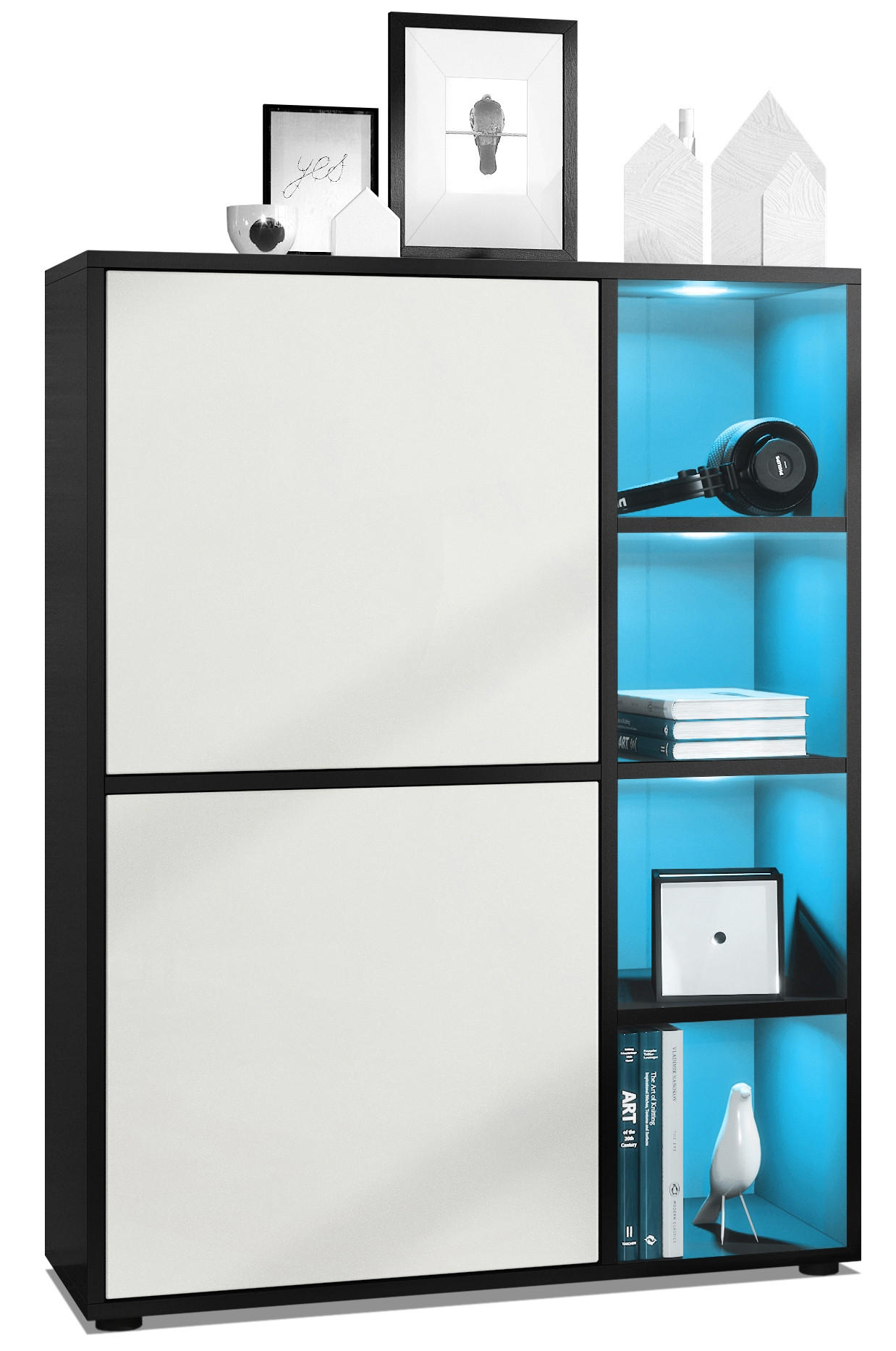 Vladon Highboard Weiß 79x105.5x35.5 cm