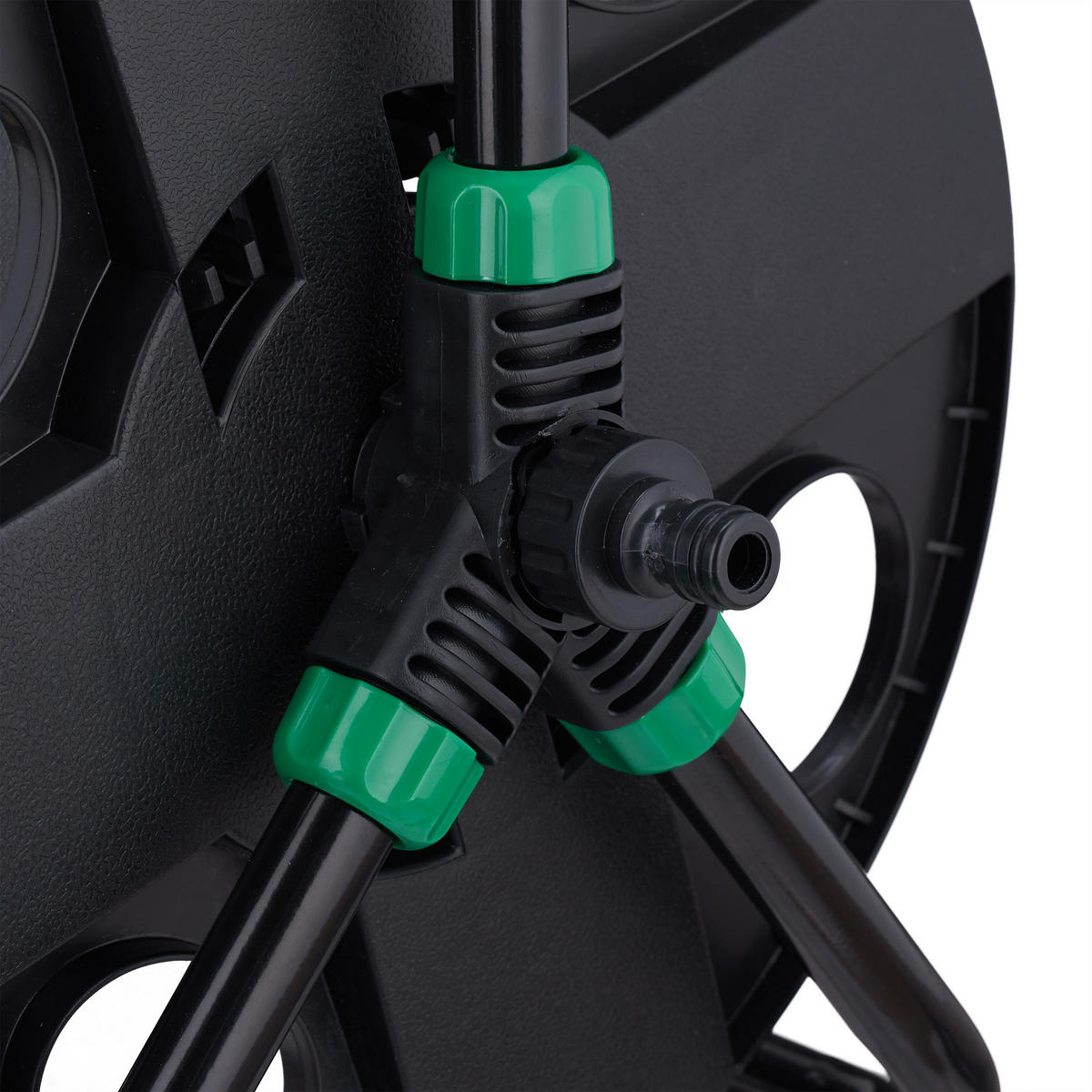 SCHLAUCHTROMMEL - Schwarz, Kunststoff/Metall (42/38/31cm) - Relaxdays