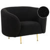 SESSEL Bouclé schwarz Loen - Goldfarben/Schwarz, Textil (105/79/70cm) - Beliani