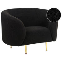 SESSEL Bouclé schwarz Loen - Goldfarben/Schwarz, Textil (105/79/70cm) - Beliani