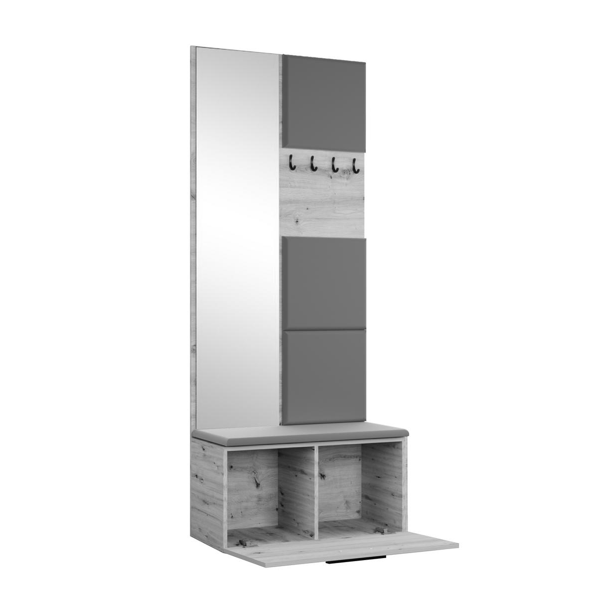 GARDEROBENSCHRANK Rosanno III Weiß 80,6/204/40 cm – Modern, mit Spiegel und Kleiderhaken - Weiß, Holzwerkstoff/Kunststoff (80.6/204.1/40cm) - AX Living