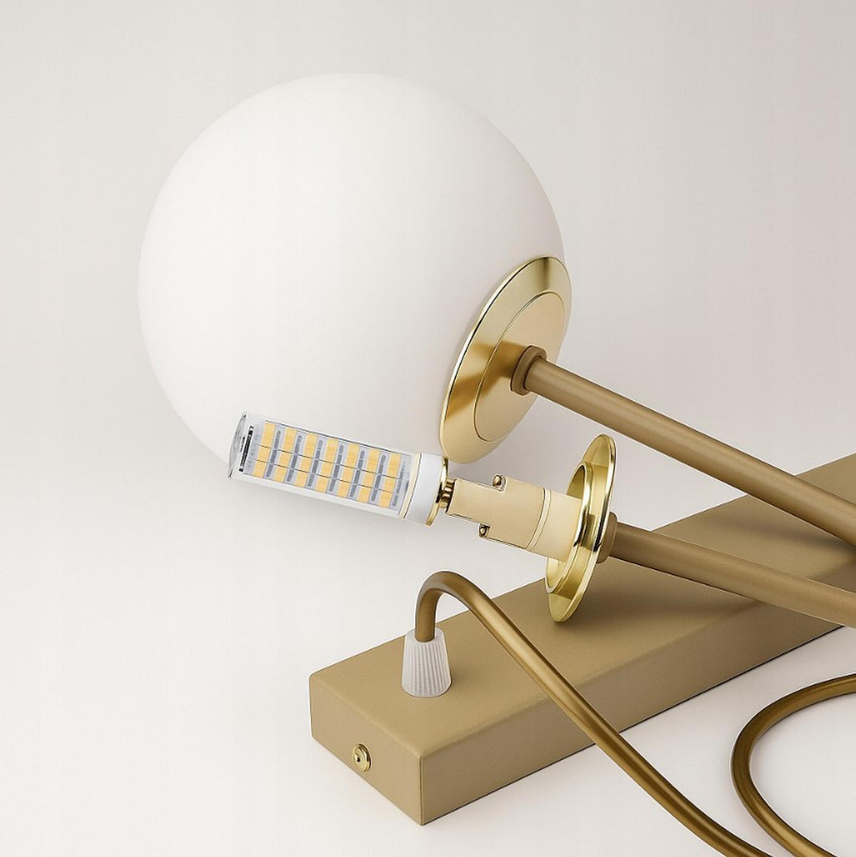 PENDELLEUCHTE ECRU II - Beige/Goldfarben, Glas/Metall (32/14/100cm) - kiki design