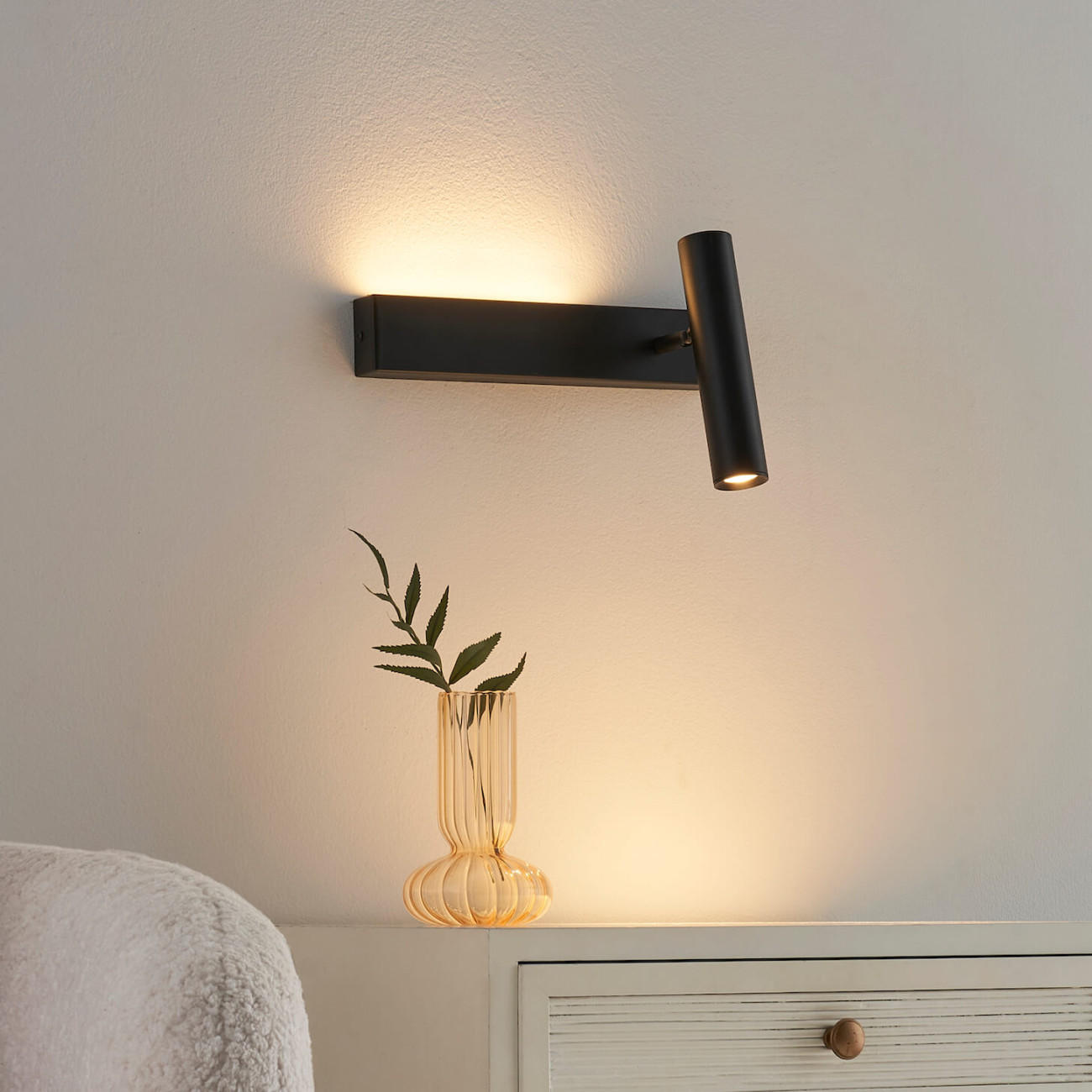 WANDLEUCHTE Schalter), Schwarz, 30cm - Schwarz, Metall (3/5/30cm) - KOSILUM