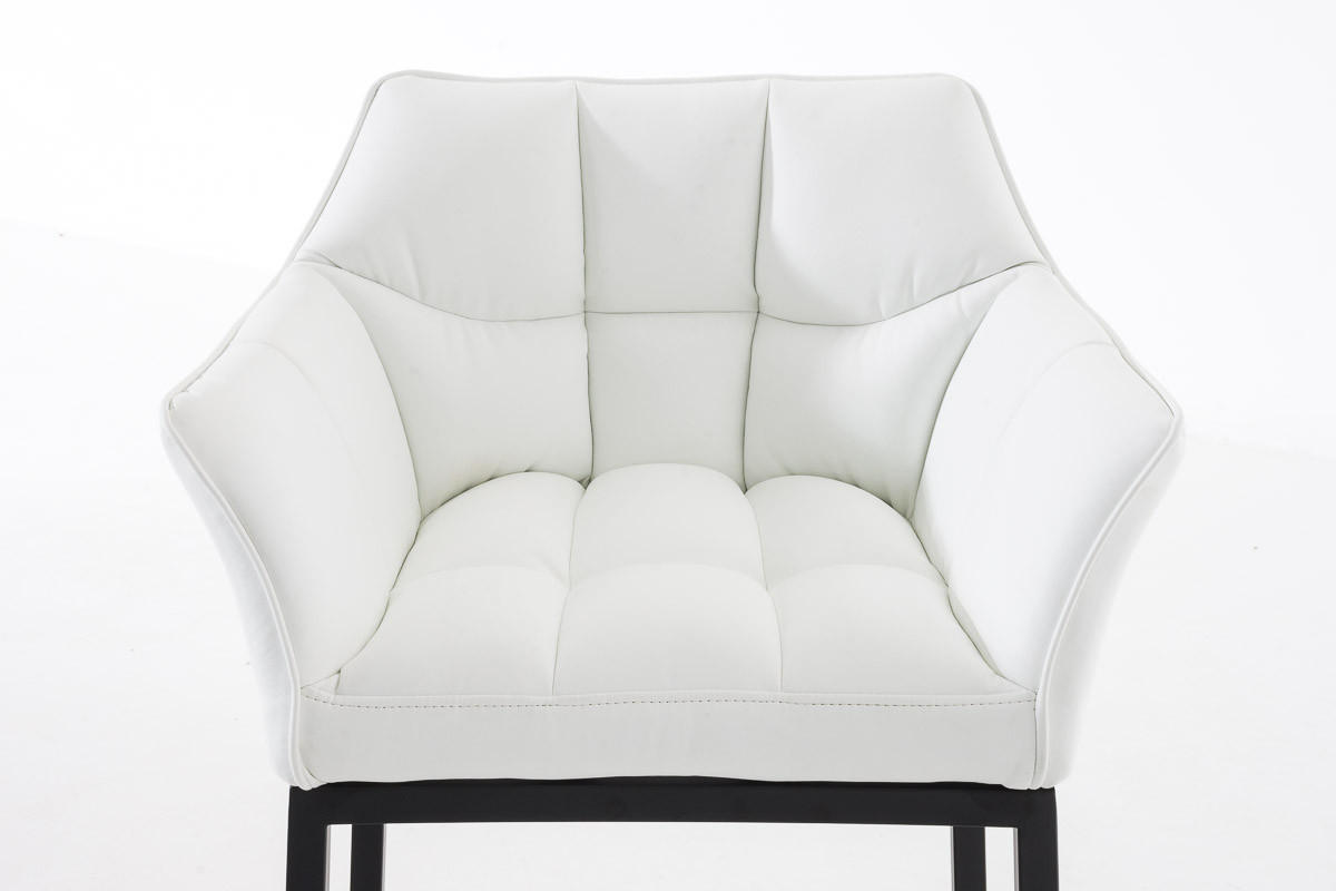 BARHOCKER Gibel Kunstleder Weiß Schwarz - Weiß, Leder (64/110/48cm) - DELUKE