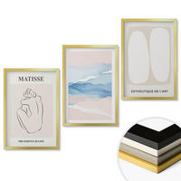 WANDBILDER 3er Set - 40x60 cm Goldrahmen - Matisses abstrakte Formen - Goldfarben, Kunststoff (40/60cm) - ArtPrintCave