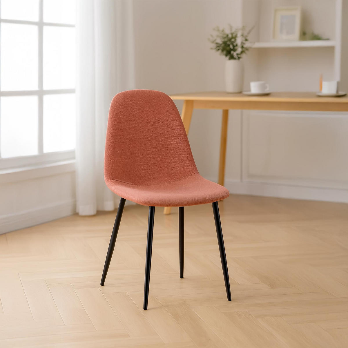 STUHL Stoff Orange - Schwarz/Orange, Textil/Metall (44/88/51cm) - CLP
