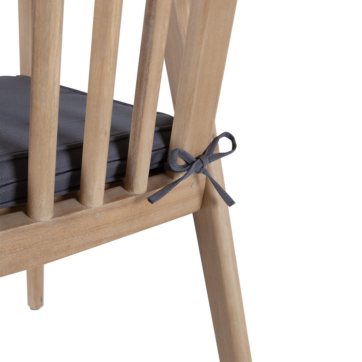 GARTENSTUHL - Akazie massiv / Polyester - Braun / Grau - 2er-Set - Braun/Grau, Holz/Textil (57/83/63cm) - home24